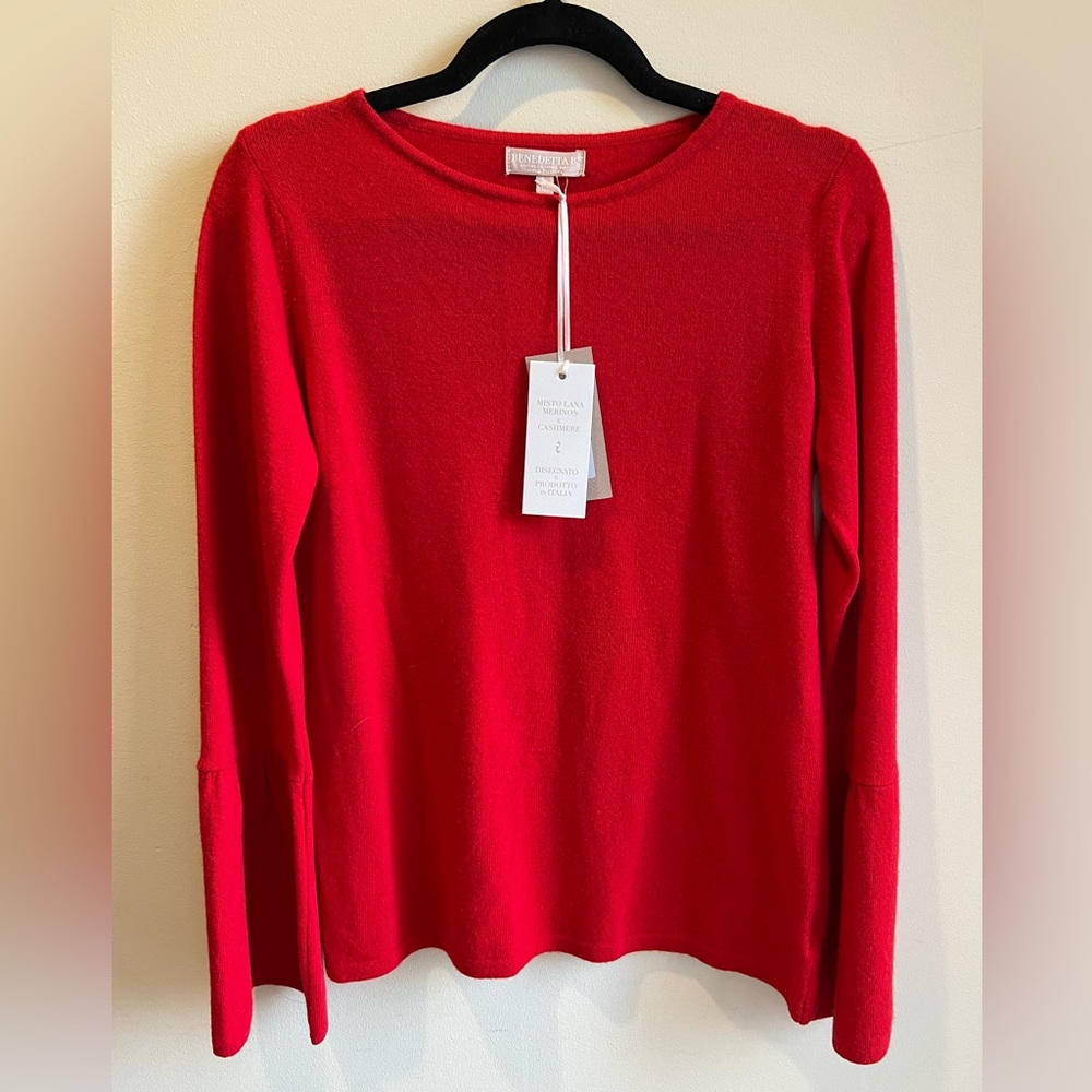 Benedetta B Red Cashmere Sweater NWT